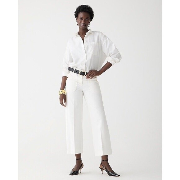 J.Crew Sydney wide-leg High rise pant in bi-stretch cotton blend NWT Size 10 - Picture 1 of 9